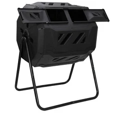  43 Gallon Chambers Composting Tumbler Dual Gardening Large Compost Bin