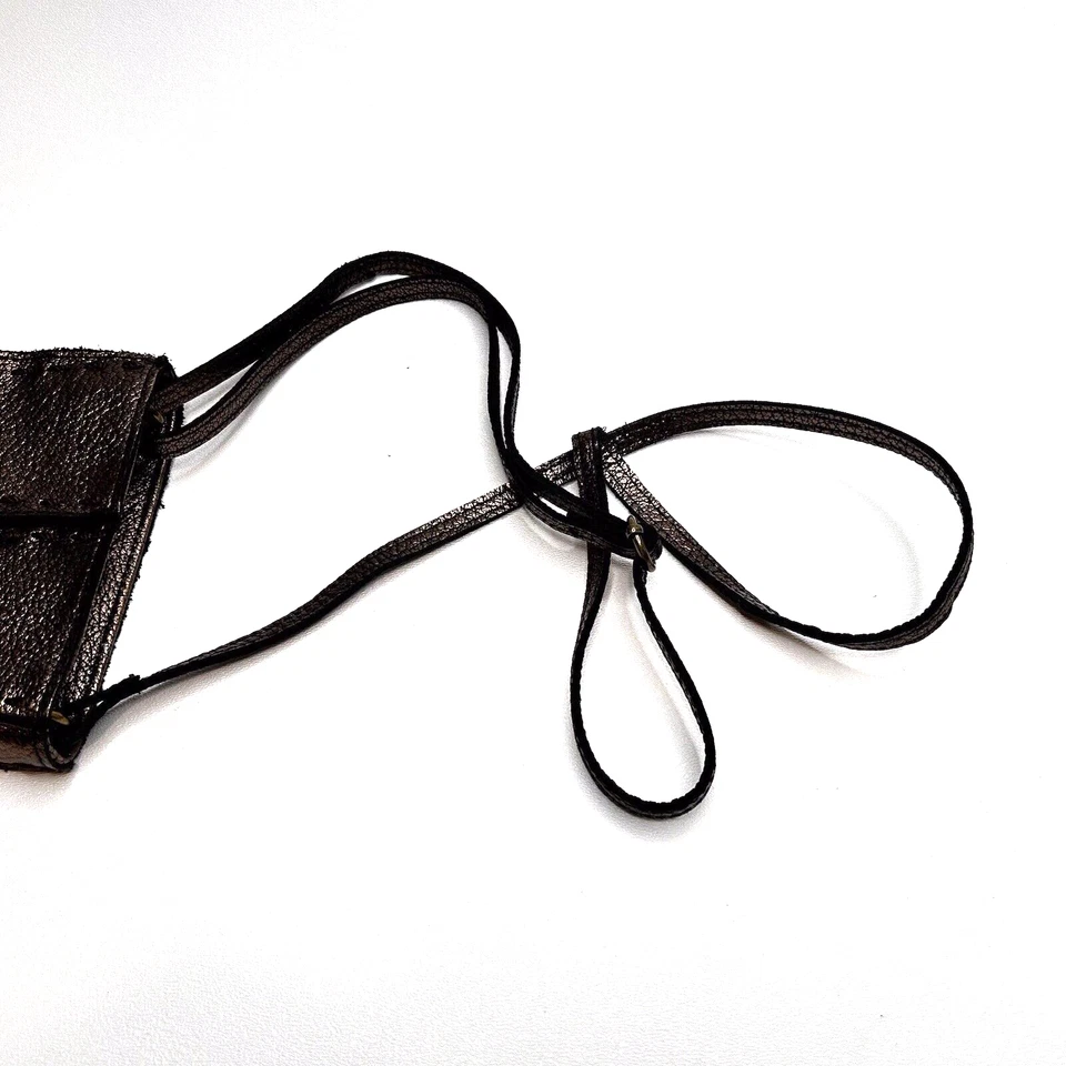 ~THE SAK Bolso Bandolera Pequeño Cuero Guijarro Dorado Teléfono CC Foto 3 de 4