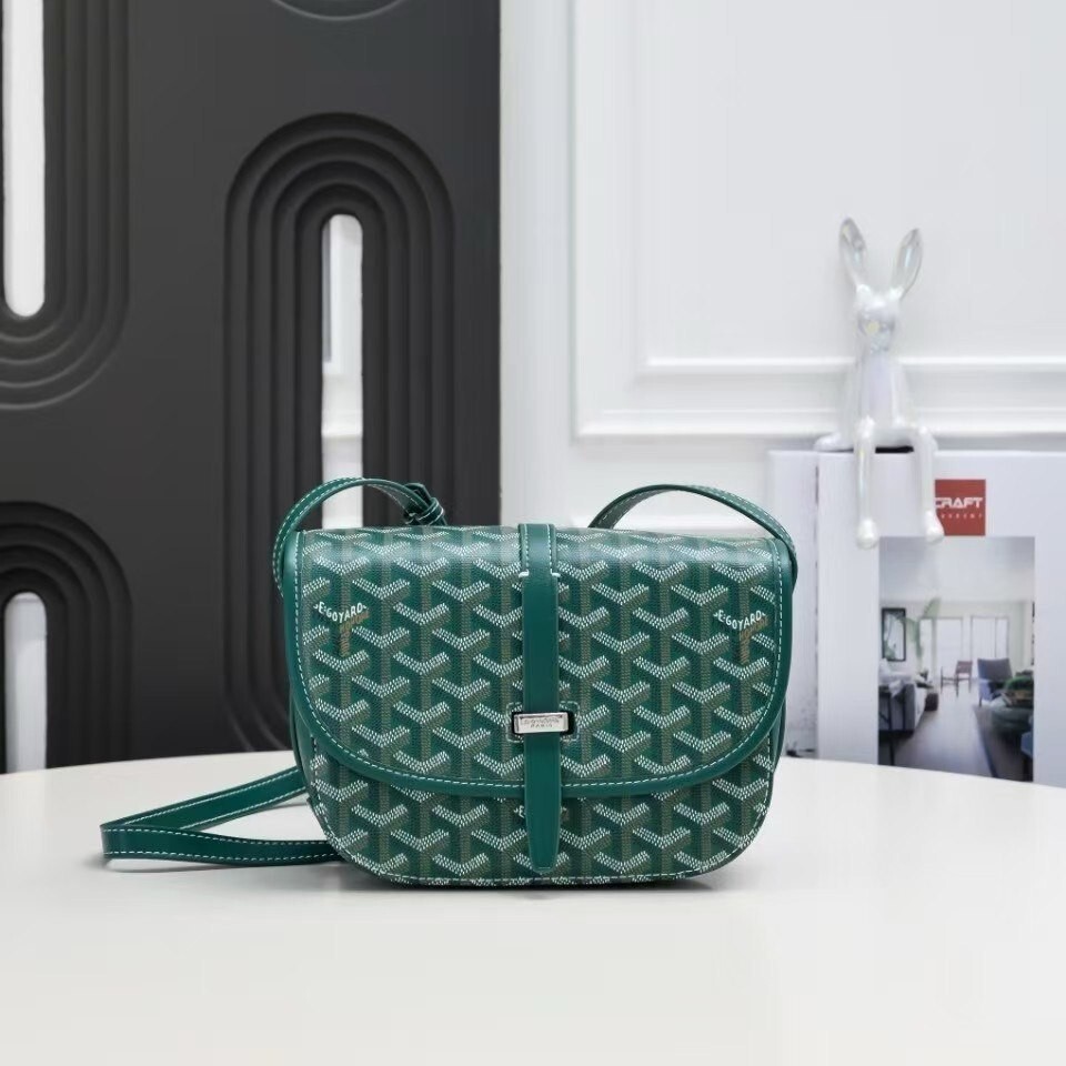 【GOYARD】SAC BELVEDERE 3 MM ショルダーバッグ Goyard Belvedere PM Bag – Green Canvas & Leather Crossbody