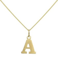 Lightweight Small 9ct Gold Initial Alphabet Letter on Chain Necklaces A - Z