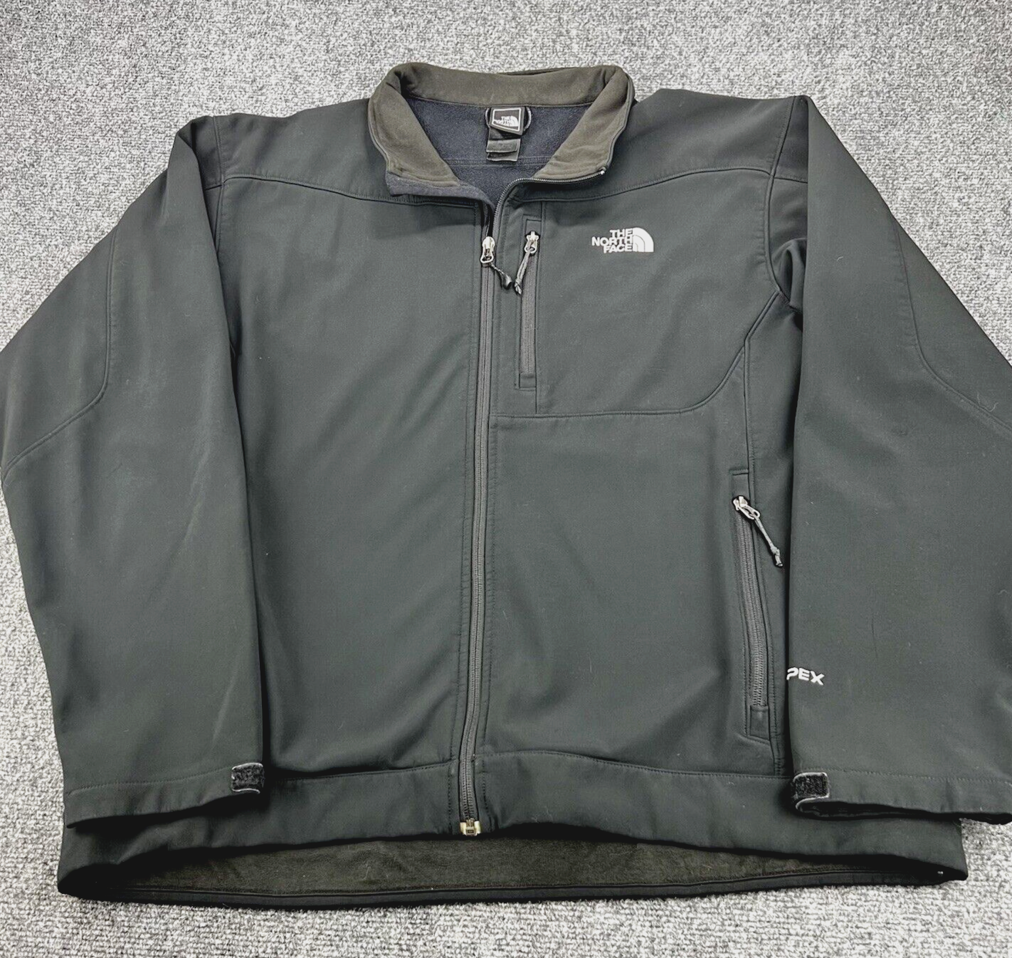 The North Face Apex Mens XL Black Softshell Jacket High Neck Full Zip