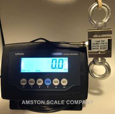 Hanging Scale 100 LB Pre Calibrated S Type Load Cell Crane Tension Lifting LCD