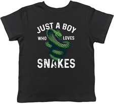 Boy who Loves Snakes Kids T-Shirt Cobra Pet Reptile Childrens Boys Girls Gift