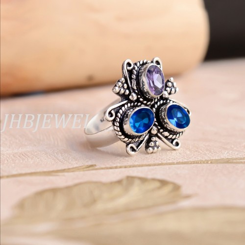 BENECREAT 925 Bague En Argent Sterling à 4 Griffes Réglable - Base Pour Cabochon Fabrication Bijoux