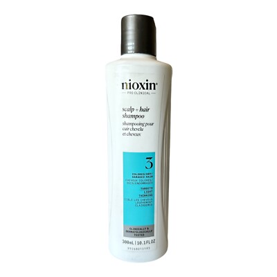 Nioxin System 3 Shampoo | Peppermint Cleanser for Color Hair 10.1 oz 1 Pack