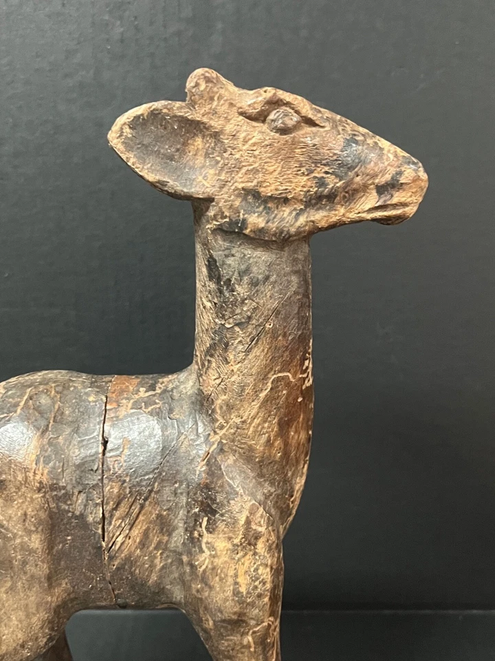 CARVED WOOD PAPER MACHE MOLD/SCULPTURE OF DEER  #T126 - Image 2 of 4