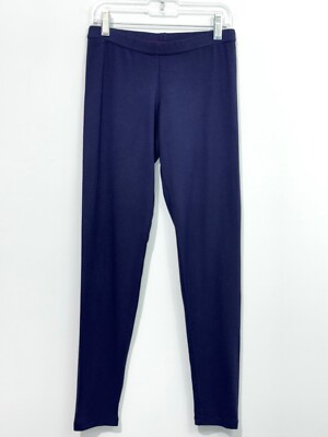 Boden Womens Solid Leggings UK US Navy Elastic Waist Pull