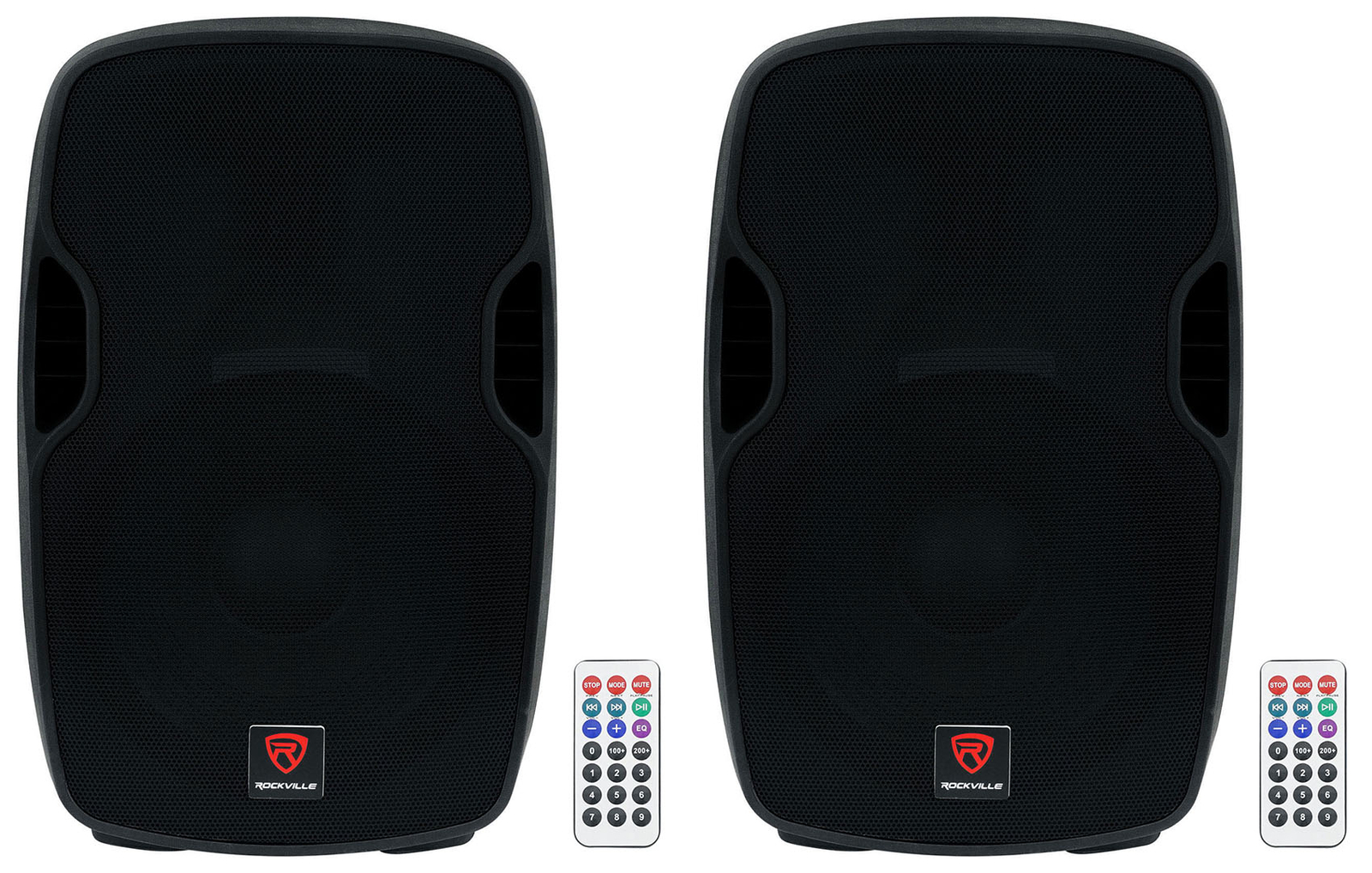 (2) Rockville BPA15 15" Professional Powered 800 Watt DJ PA 