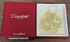 Vtg Camerlane 24 kt. Gold Finish Turtle Dove 3D Ornament #15237 With Box