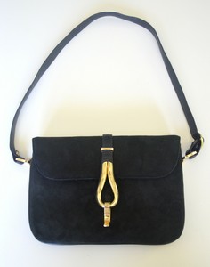 black suede shoulder bag