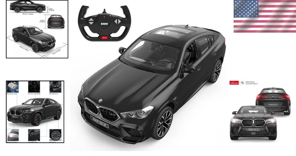 Black 1/14 BMW RC Drift Car with LED Lights - Fun for Kids and Collectors - Image 2 of 4