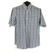 Eddie Bauer Relaxed Fit Button Down Shirt Men's Medium Plaid Cotton Outdoor