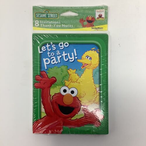 Sesame Street Birthday Party Invitations & Thank You Notes 8 Count NEW - Picture 1 of 3