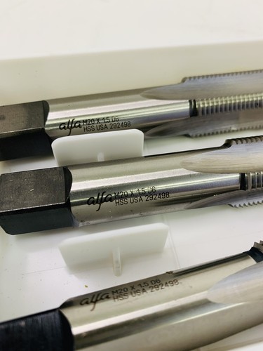 ALFA TOOLS Metric M20 X 1.5 D6 Hand tap (3-pack) NOT an Off brand, Made In USA! - 第 5/6 張圖片