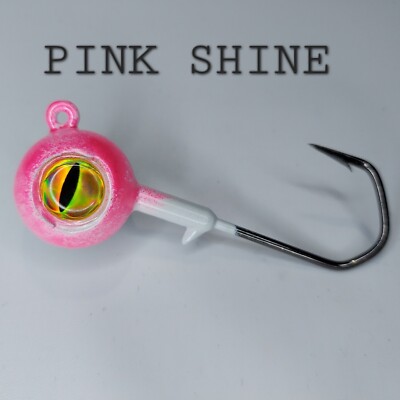 Big Eye Ball Jigs, 3pk , Fluke, Flounder, Striper, Rattle, Gulp jigs, Bluefish