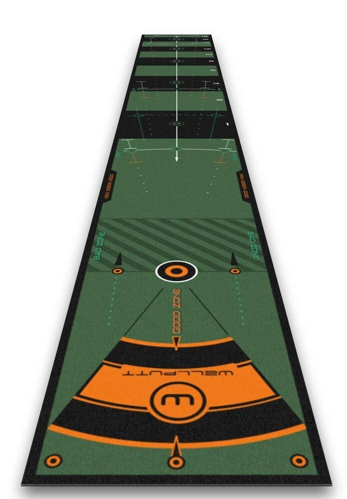 Wellputt 10FT/3M Golf Putting Training Mat - Green 10ft