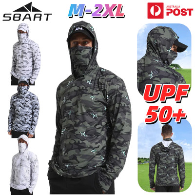 SBART Fishing Jacket Anti-UV Sun Protection Quick Dry Breathable Hoodie Mask AU