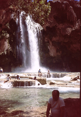 Photograph 35mm Slide July 1986 Havasu Arizona Falls Vertical Swimmers