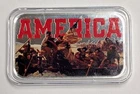 1 oz .999 Silver AMERICA Bar ~ Scottsdale Mint  Colorized Bar in Capsule