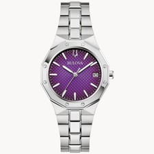 Bulova Women's Prestige Date Indicator Quartz Silver Watch 32MM 96M168