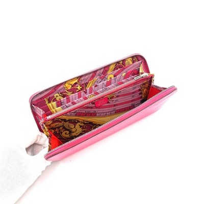 Hermes Azap Long Silk In Wallet Pink Rose Epsom Leather Authentic Made in France