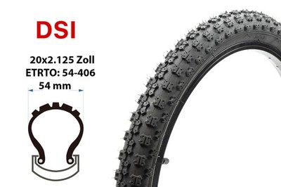 20 Zoll Fahrrad Reifen 20x2.125 Mantel BMX Decke MTB Bike 54-406 tire schwarz