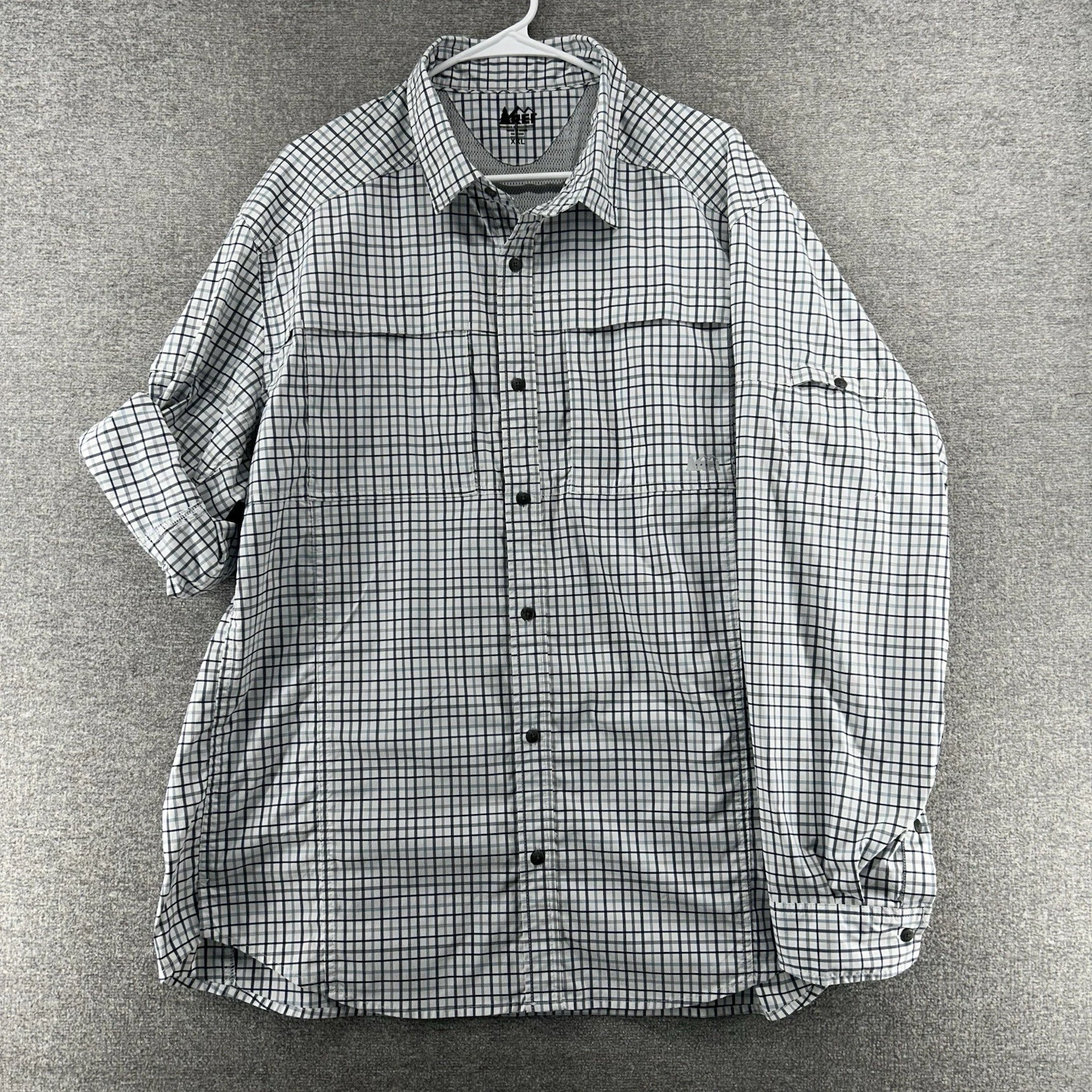 REI Co-op Shirt Men Size XXL Long Sleeve Roll Tab Sleeve Plaid Gray Hiking
Opens in a new window or