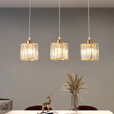 3X Kitchen Pendant Lights Crystal Lamp Gold Ceiling Lights Home Bar Chandeliers