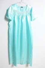 House of Bath Womens Traditional Satin Nightie Dress - Blue - Size 12 14 i79