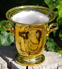 VINTAGE Large Ice Bucket 24K Gold Plate Made in Germany MAGNIFICENT!