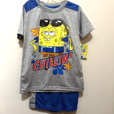 Sponge Bob Chillin Toddler Shorts And Shirt Set Nickelodeon Size 5/6 NWT