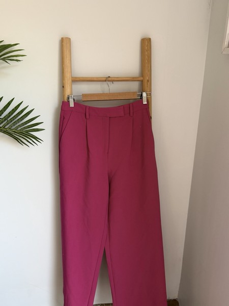 Sportsgirl Wide Leg Pants Size 8 Trousers Hot Pink Slacks High Rise Corporate
