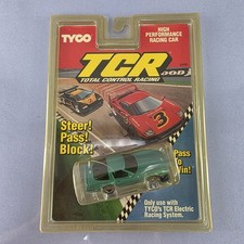 TYCO TCR Chevy Corvette ZR1 6469 Slot Car Teal Turquoise Vintage 1991