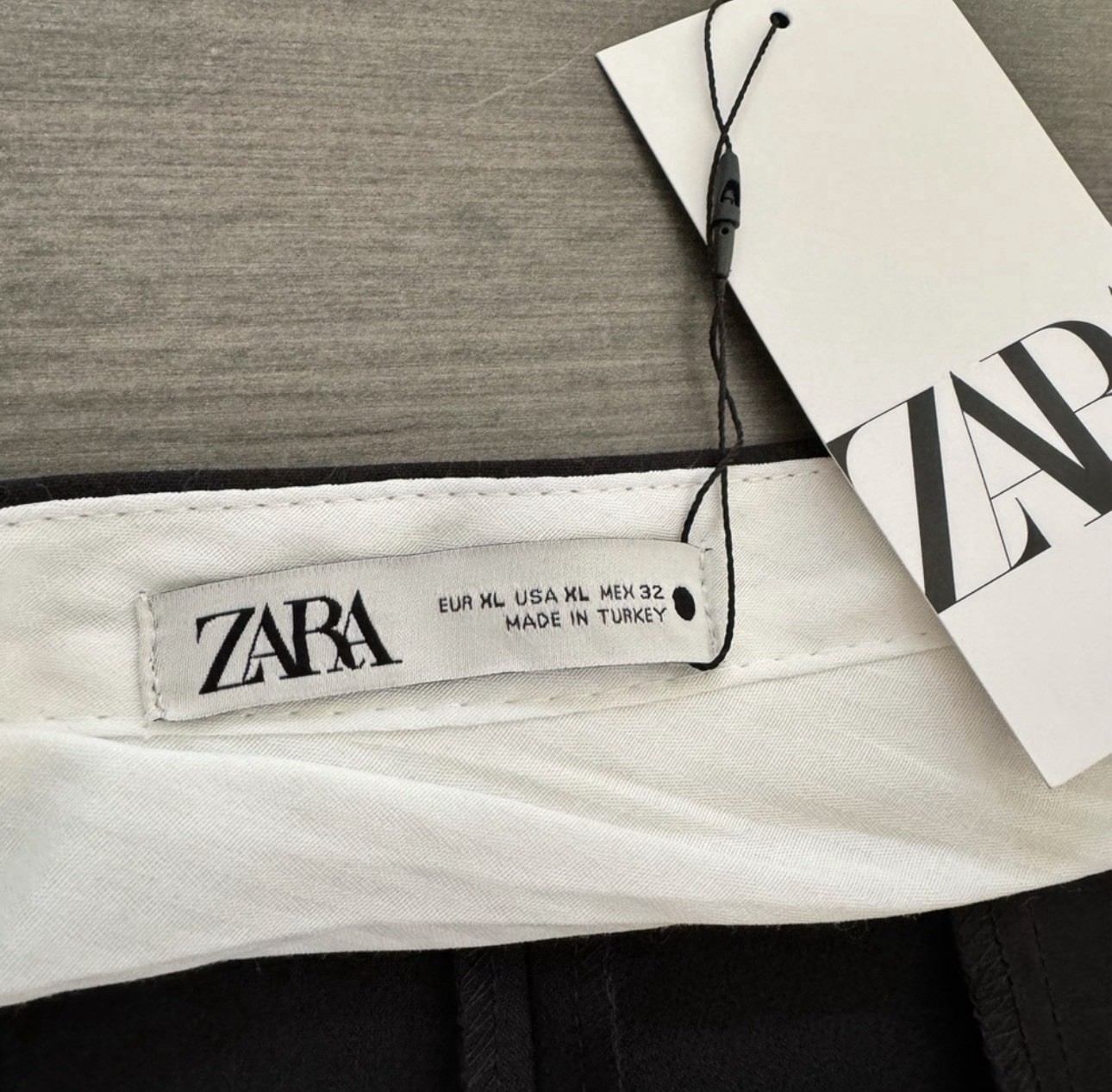 Zara black trousers pleated dress shorts size XL NWT thumbnail 8