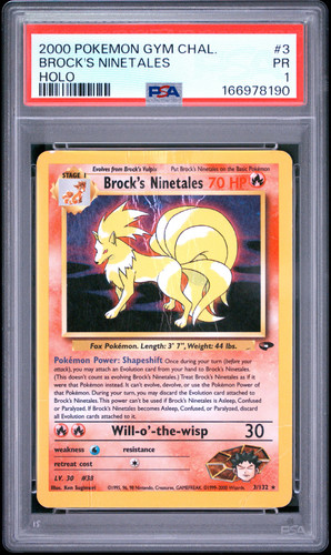 Brock's Ninetales (Unlimited) graded PSA 1 for sale on eBay