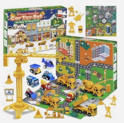 Adventskalender Auto Technik Fahrzeuge für Kinder Spielzeug Technik Fahrzeug bauen