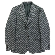 24SS GUCCI GG Wool Flannel Tailored Jacket 770366 Size 46 Gray mens USED