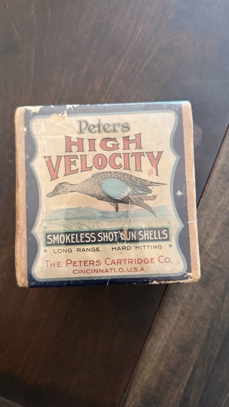 Vintage Shotshell Box Peter’s high velocity great Shape 12 Gauge bluewing Teal