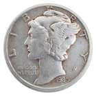 1935-D Mercury Dime F Fine 90% Silver
