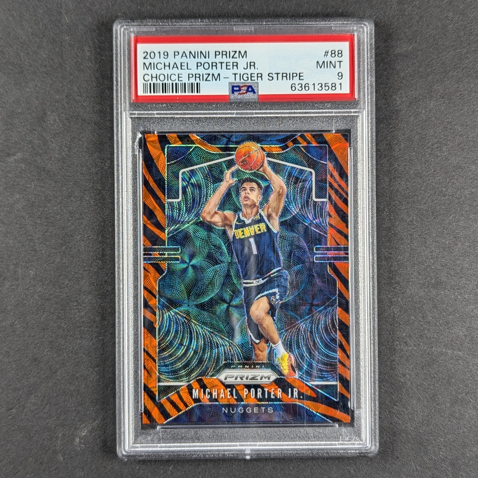 Michael Porter Jr 2019-20 Prizm Tiger Stripe Choice PSA 9 #88 SSP Case Hit