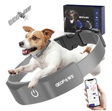GeoPaws GPS Electric Dog Fence - Wireless, Portable  Rechargeable System Gray