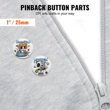 500 Sets 1 inch 25mm Pin Back Button Parts, Machine NOT Included