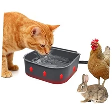 Dog Heated Water Bowl for Crate Cage No Freeze Water Bowl for Outdoor 0.27 Grey