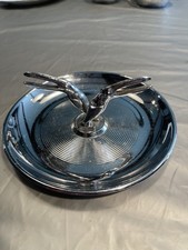 Vintage 50s Art Deco Chrome Pincherette Style Toucan Ashtray Trinket Tray