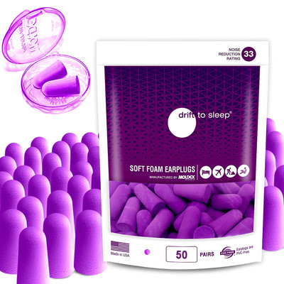 MOLDEX Soft Foam Earplugs 50 Pairs Ear Plugs for Sleeping, Snoring, Work, Tra...