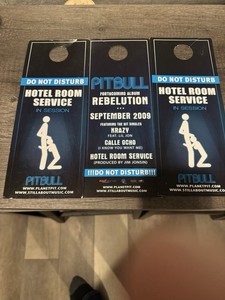 Pitbull Vintage  Hotel Room Poster And Do Not Disturb Signs