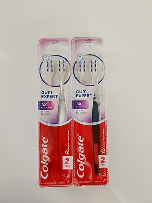 2- 2 Ct Pk (4 TB - 1 Yr Supply) Colgate Ultra Soft Bristle Gum Expert Toothbrush