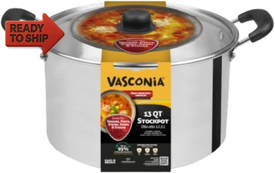 Vasconia 13-Quart Tamale Steamer Pot with Tray & Glass Lid (Aluminum) for All S
