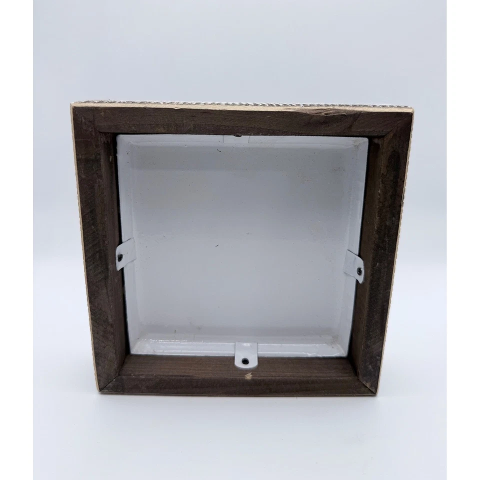 Arte de pared rústico con marco de madera envejecida bandera americana decoración Foto 2 de 3