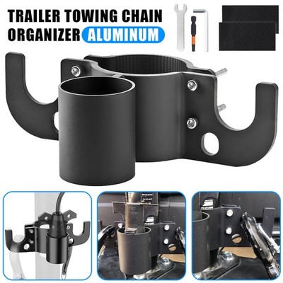 Trailer Chain Holder 7-Way Plug Organizer Aluminum for RV Camper Tongue Jacks US
